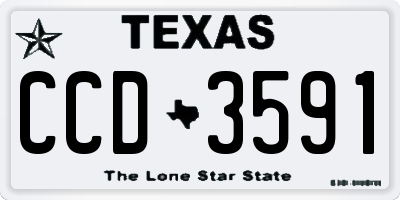 TX license plate CCD3591