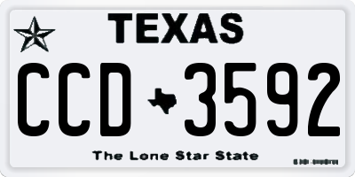 TX license plate CCD3592