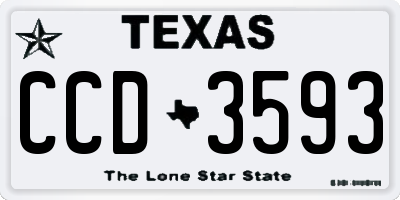 TX license plate CCD3593