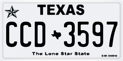 TX license plate CCD3597