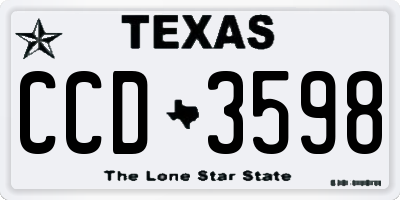 TX license plate CCD3598