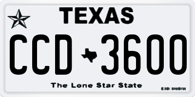 TX license plate CCD3600