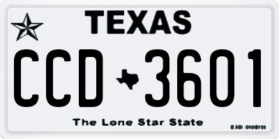 TX license plate CCD3601
