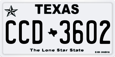 TX license plate CCD3602
