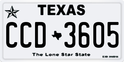 TX license plate CCD3605