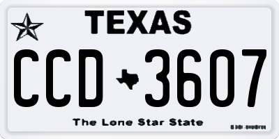 TX license plate CCD3607