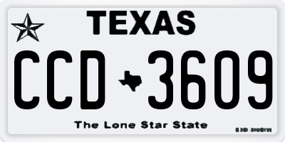 TX license plate CCD3609