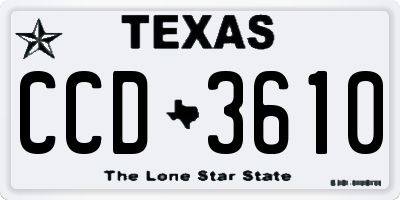TX license plate CCD3610