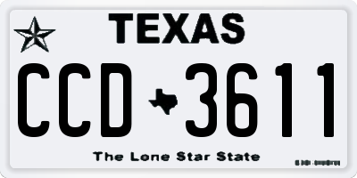TX license plate CCD3611