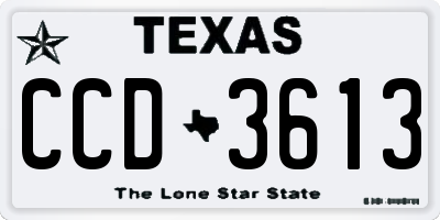 TX license plate CCD3613