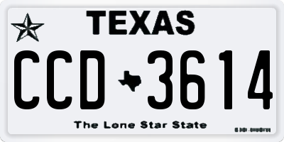 TX license plate CCD3614