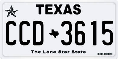 TX license plate CCD3615
