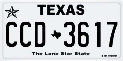 TX license plate CCD3617