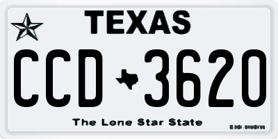 TX license plate CCD3620