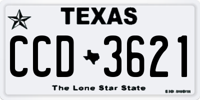 TX license plate CCD3621
