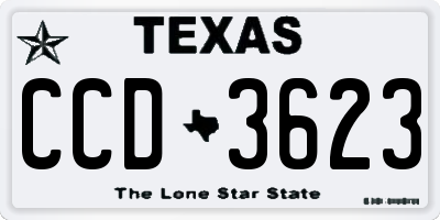 TX license plate CCD3623