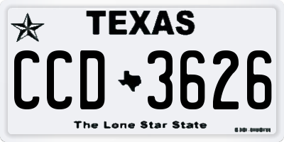 TX license plate CCD3626