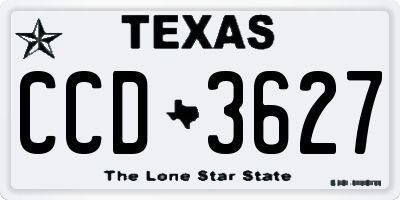 TX license plate CCD3627