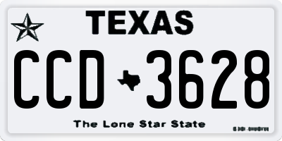 TX license plate CCD3628