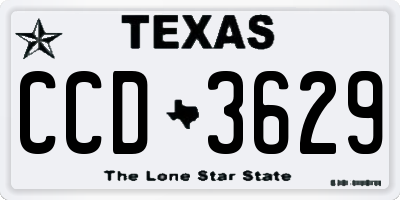 TX license plate CCD3629