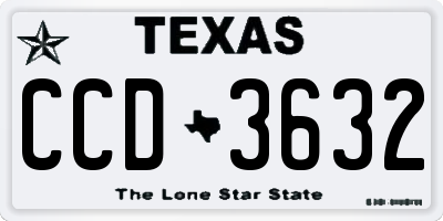 TX license plate CCD3632