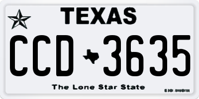 TX license plate CCD3635
