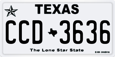 TX license plate CCD3636