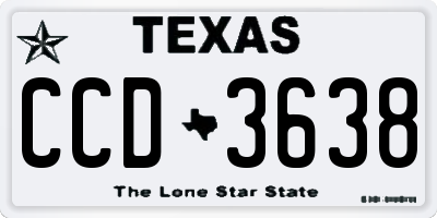 TX license plate CCD3638