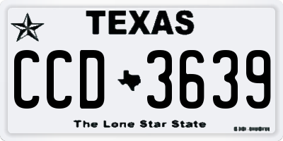 TX license plate CCD3639