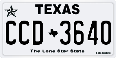TX license plate CCD3640