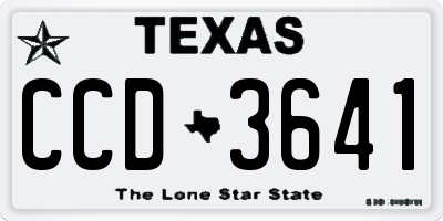 TX license plate CCD3641
