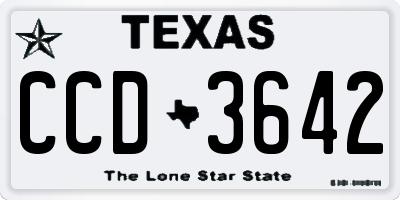 TX license plate CCD3642