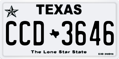 TX license plate CCD3646