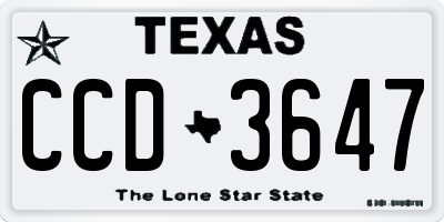 TX license plate CCD3647