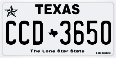 TX license plate CCD3650
