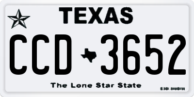 TX license plate CCD3652