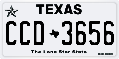 TX license plate CCD3656