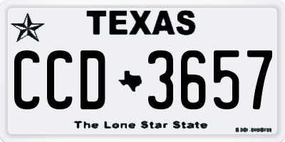 TX license plate CCD3657