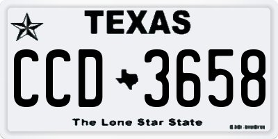 TX license plate CCD3658