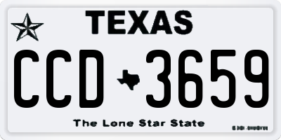 TX license plate CCD3659