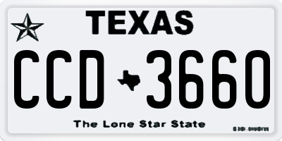 TX license plate CCD3660