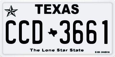 TX license plate CCD3661
