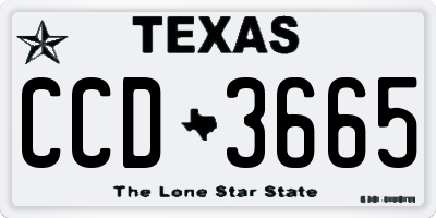 TX license plate CCD3665