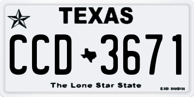 TX license plate CCD3671