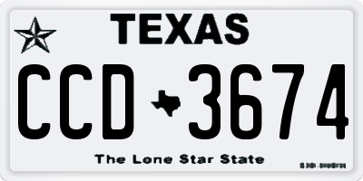 TX license plate CCD3674