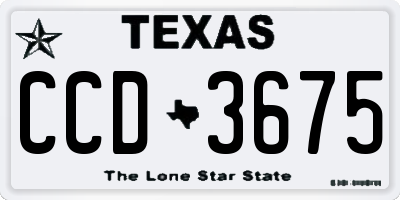 TX license plate CCD3675