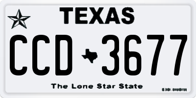 TX license plate CCD3677