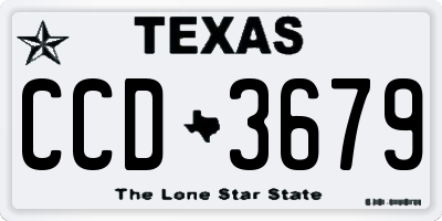 TX license plate CCD3679