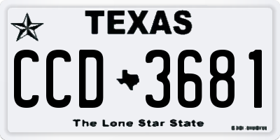 TX license plate CCD3681