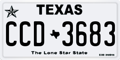 TX license plate CCD3683